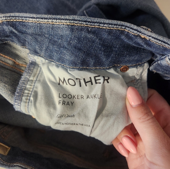 MOTHER Denim Looker Ankle Fray Skinny Jeans - Dark Wash - Size 24​ - Picture 6 of 6